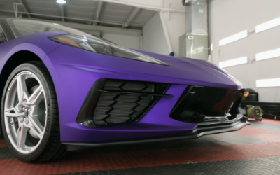Unveiling a New Look for a Corvette C8 with Matte Purple Vinyl Wrap at August Precision, Raleigh NC